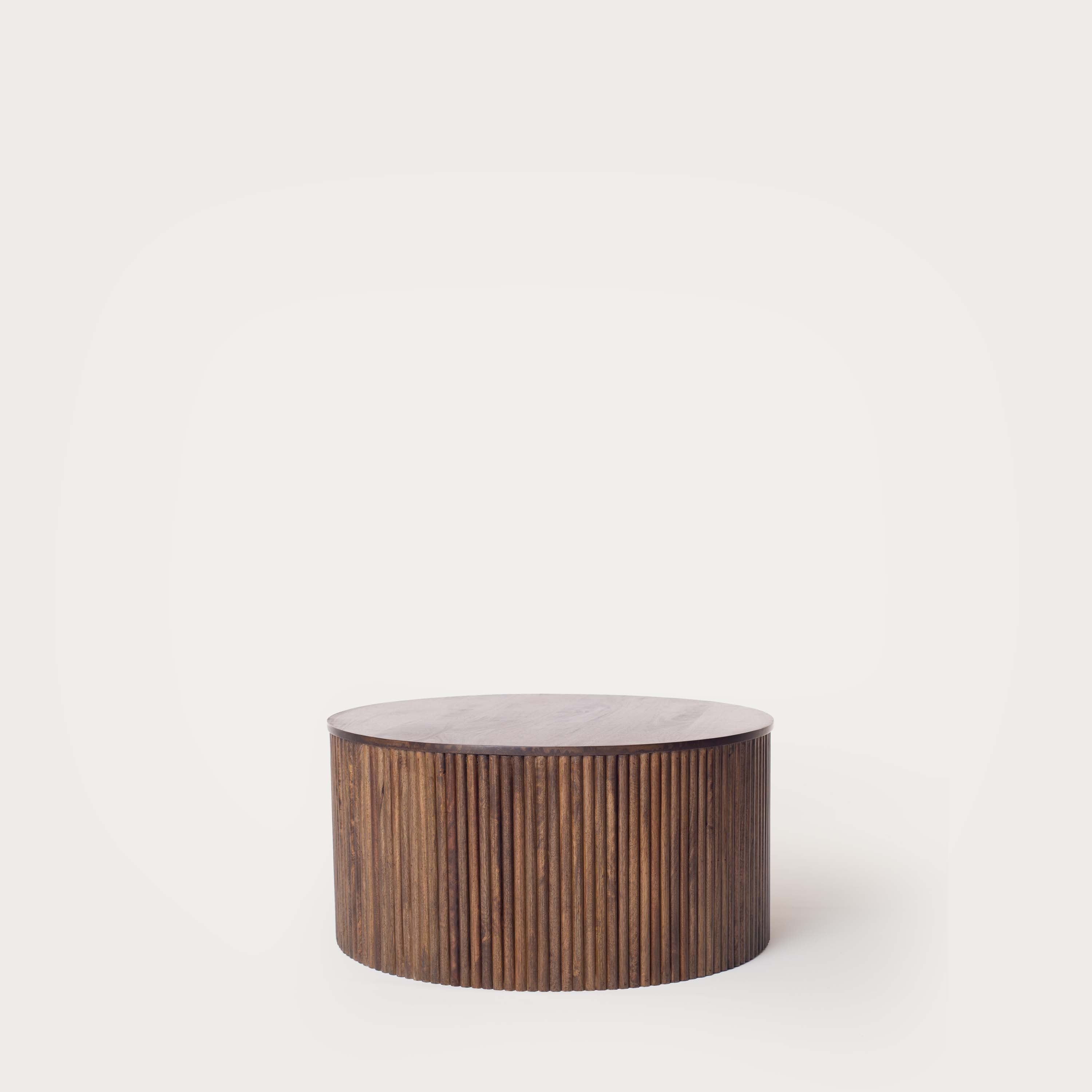 THE WOODEN CITY Florence Dark Mango Round Coffee Table