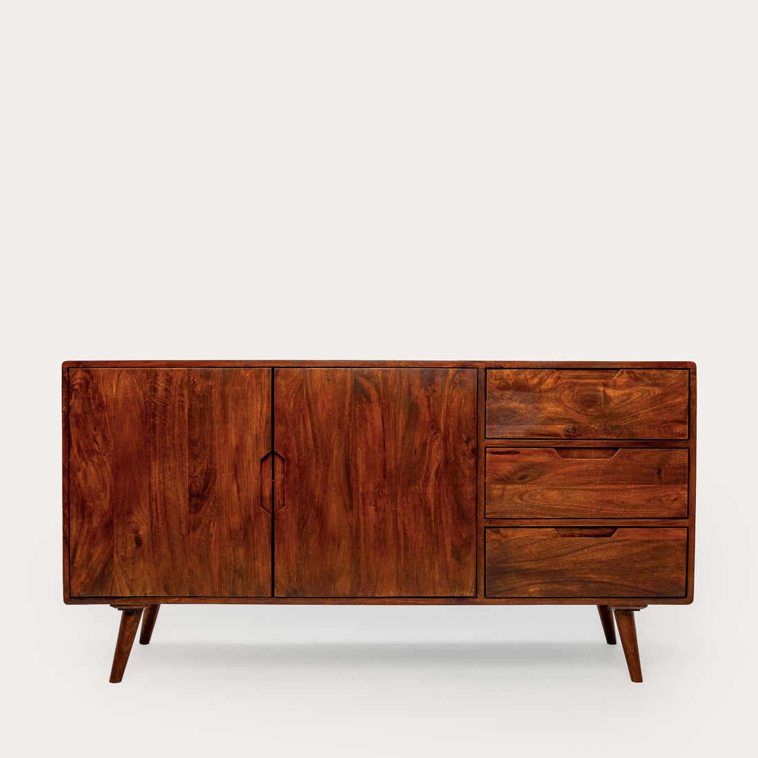 THE WOODEN CITY Solid Wood Side Board & Drawer | Wooden Cabinet with Storage for Kitchen and Home Living Room Furniture
