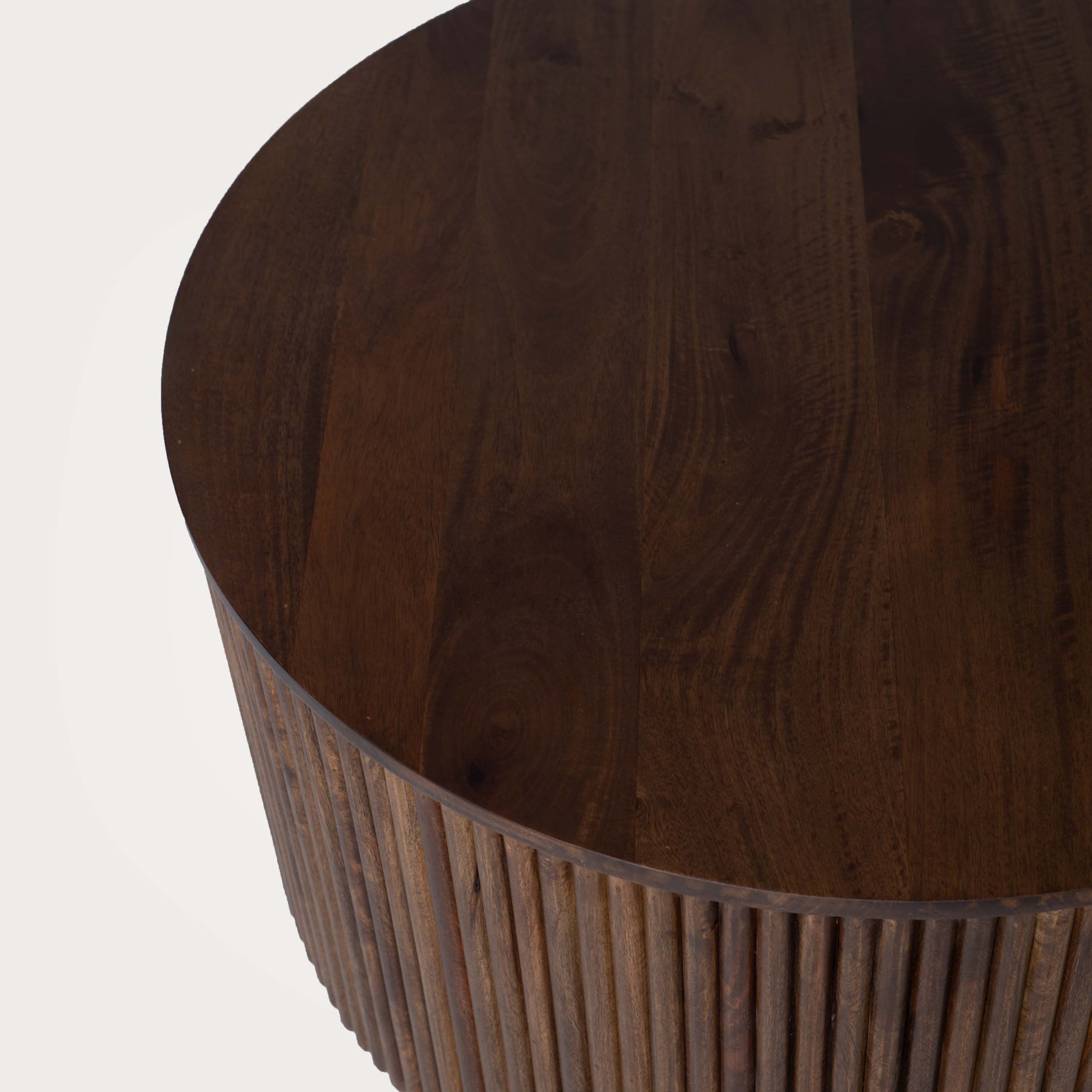 THE WOODEN CITY Florence Dark Mango Round Coffee Table