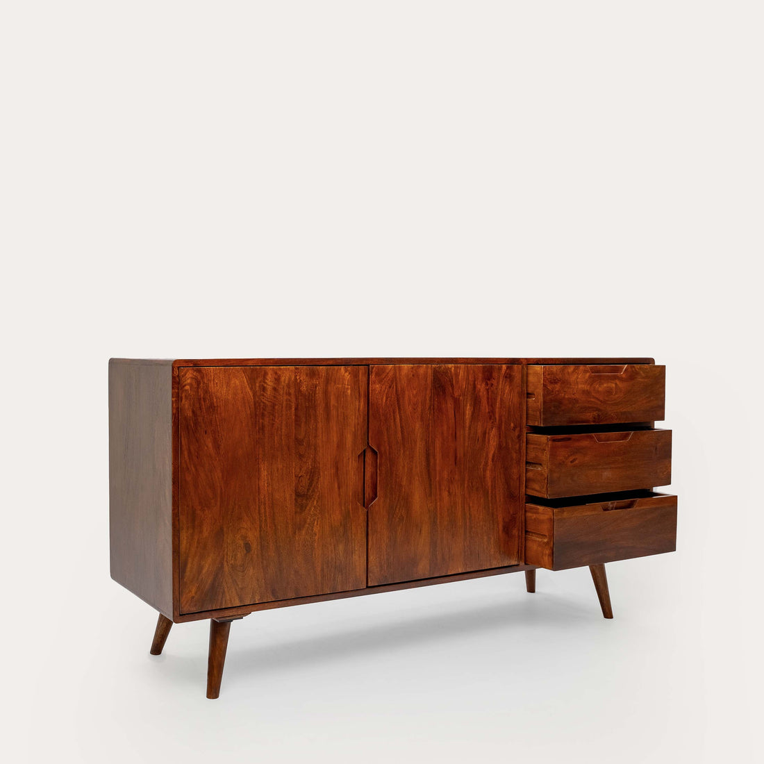 THE WOODEN CITY Solid Wood Side Board & Drawer | Wooden Cabinet with Storage for Kitchen and Home Living Room Furniture