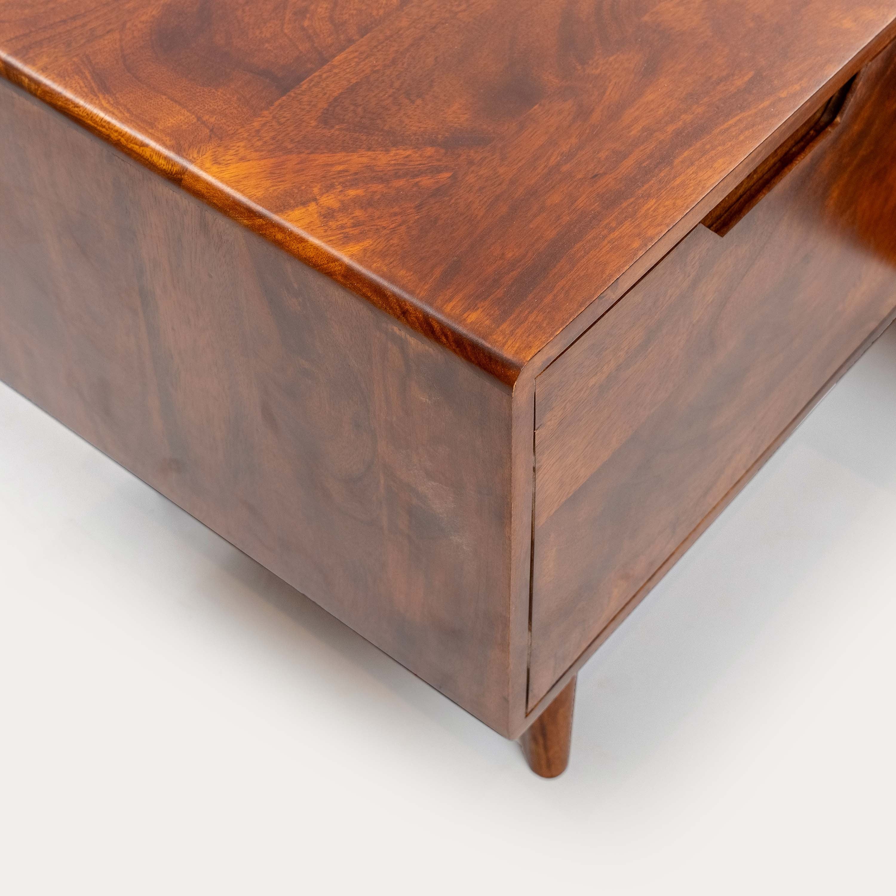 THE WOODEN CITY Honey Mango Large TV Unit