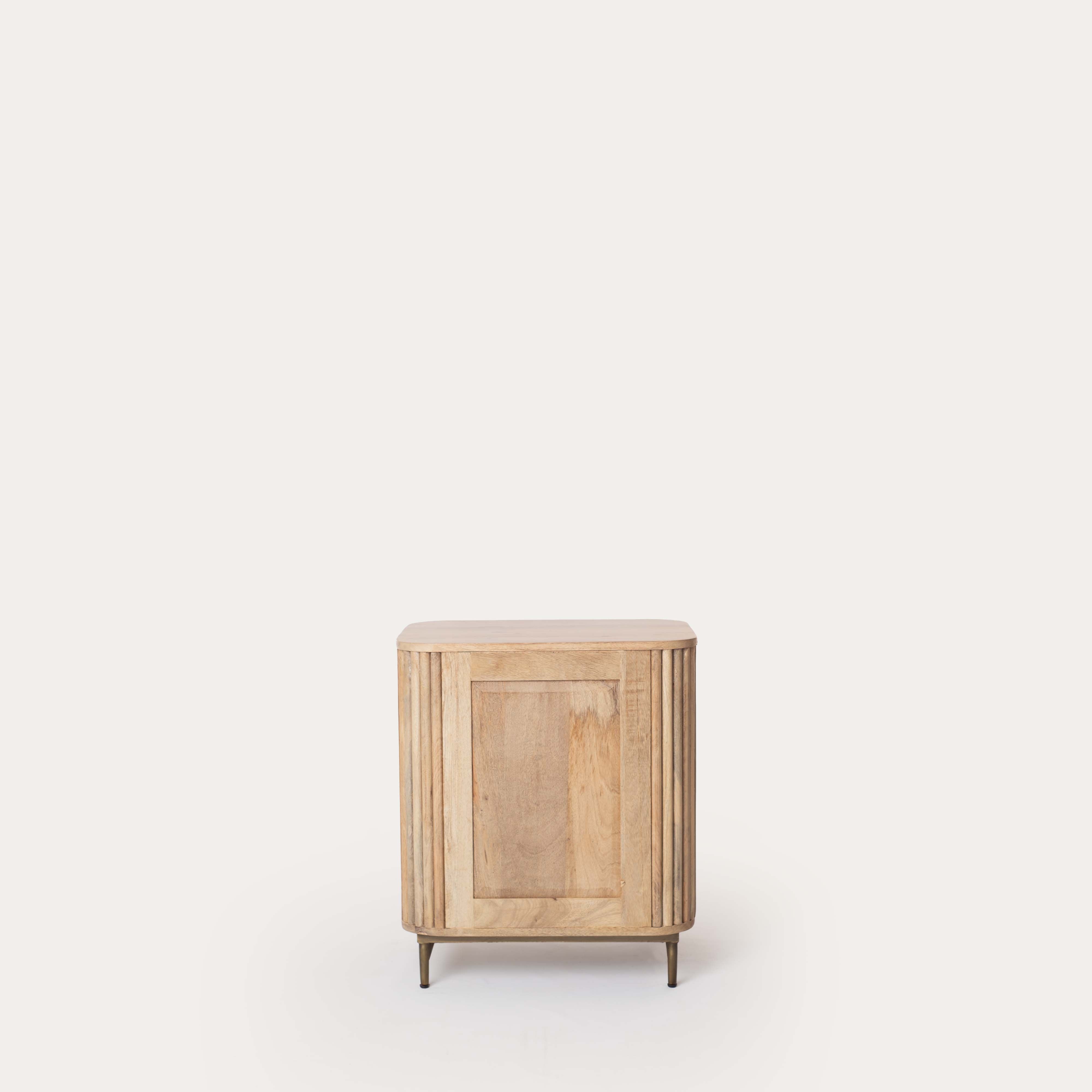 THE WOODEN CITY Florence Light Mango & Marble Bedside Table