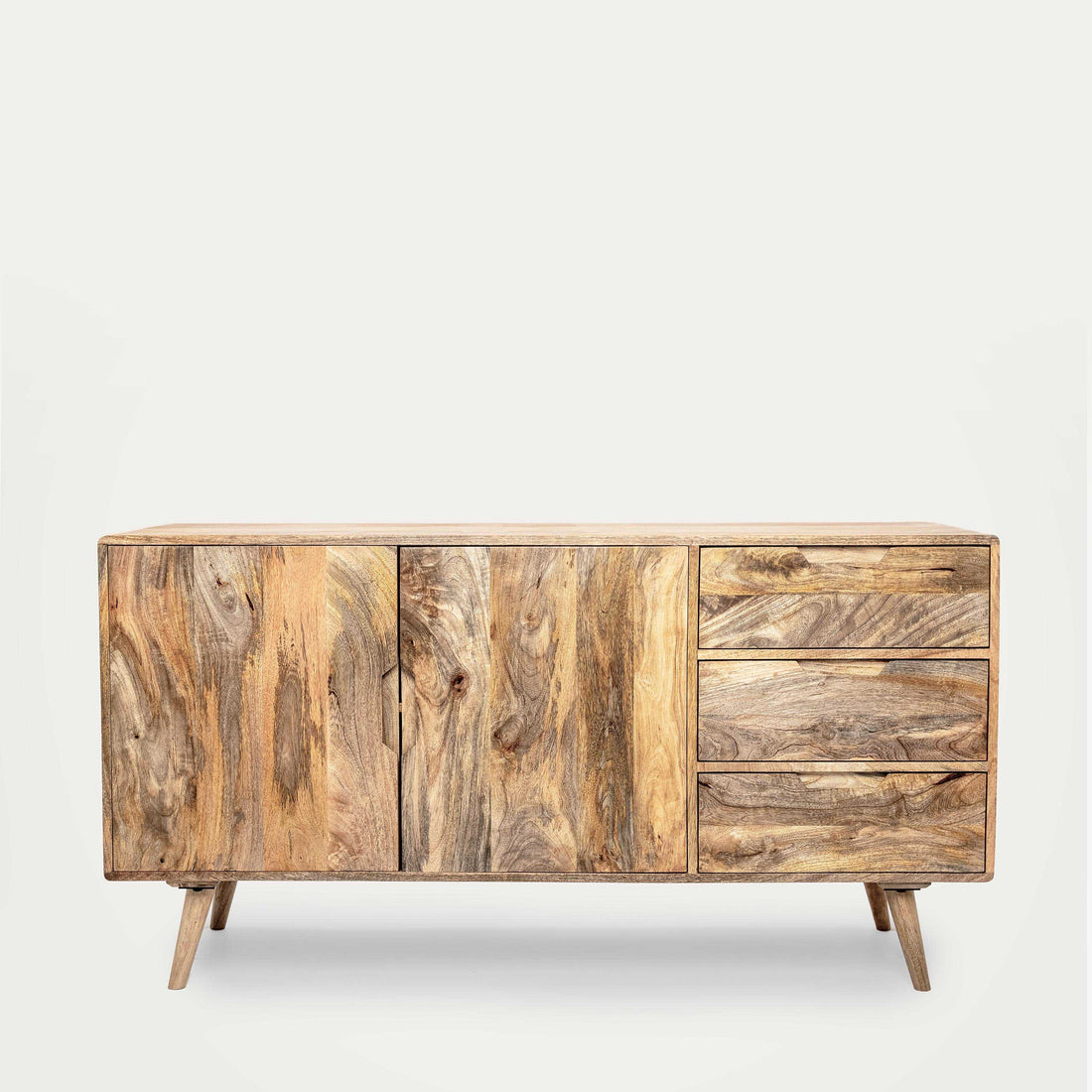THE WOODEN CITY Solid Wood Side Board & Drawer | Wooden Cabinet with Storage for Kitchen and Home Living Room Furniture