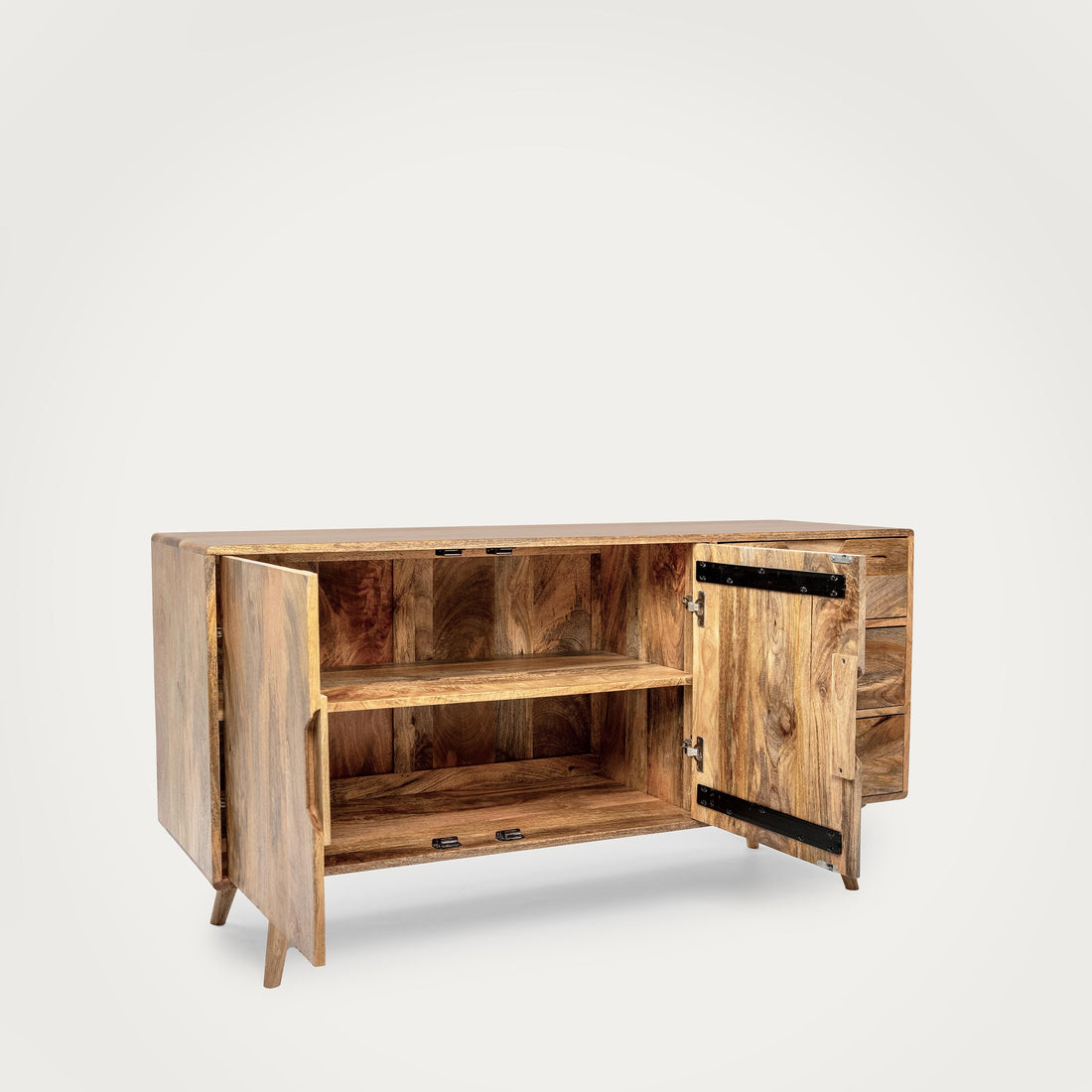 THE WOODEN CITY Solid Wood Side Board & Drawer | Wooden Cabinet with Storage for Kitchen and Home Living Room Furniture